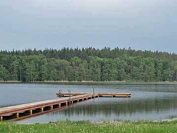 Schmiedegrundsee – Steg am Nordende des Neuensunder Sees