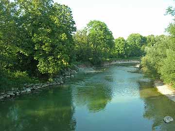 Argen – Blick flussaufwärts Richtung Laimnau