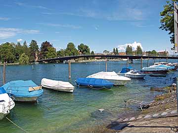 Rhein – Fahrradbrücke aus westlicher Richtung