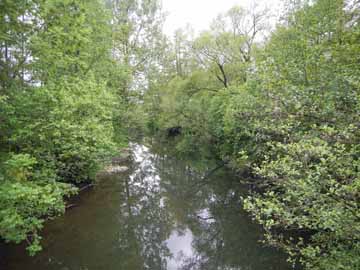 Wupper – Brücke Ohl- / Gartenstraße, Bilck flussabwärts