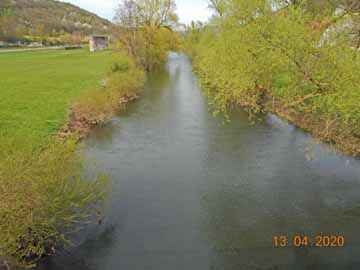 Fränkische Saale – Blick von der Brücke Richtung Gräfendorf