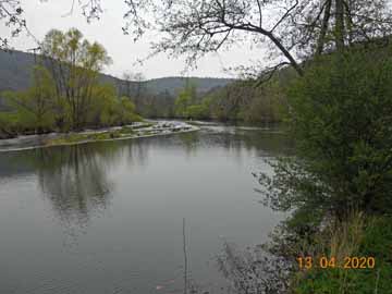 Fränkische Saale – Schönauer Wehr, Blick flussaufwärts