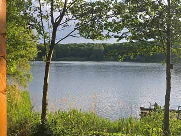 Schwafheimer Bergsee – Blick vom Vereinshaus auf den See