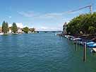 Rhein – Blick von der Fahrradbrücke Richtung Obersee