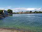 Bodensee (Obersee) – Blick vom Stadtgarten Richtung alte Rheinbrücke