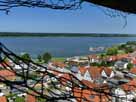 Ribnitzer See – Blick von der Marienkirche in den Hafenbereich