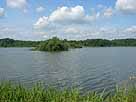 Inselteich – Blick vom Ostufer auf Höhe der kleinen Inseln