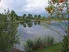 Altshauser Weiher – Blick vom Überlauf Richtung Freibad