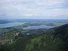Forggensee – nördlicher Teil mit Bannwaldsee (rechts)