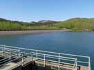 Obernautalsperre – Blick von der Fischbauchklappe auf die Staumauer